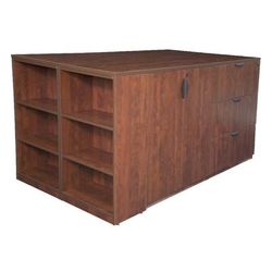 Legacy Stand Up Storage Cabinet/ 3 Lateral File Quad w/ Bookcase End in Cherry - Regency LSSC3LF8546CH