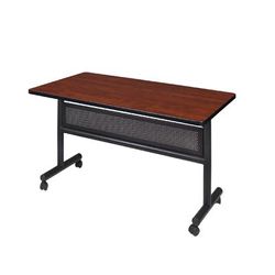 "Kobe 48" Flip Top Mobile Training Table w/ Modesty in Cherry - Regency MKFTM4824CH"