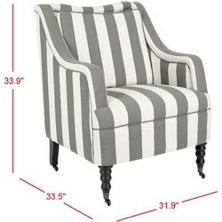 Homer Arm Chair in Greyish Blue/White/Black - Safavieh MCR4652A