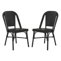 Daria Stacking Side Chair in Black (Set of 2) - Safavieh PAT4013A-SET2