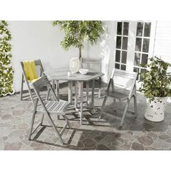 Kerman Table & 4 Chairs in Grey Wash - Safavieh PAT7000B