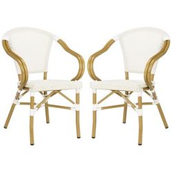 Karine Stacking Arm Chair in Beige (Set of 2) - Safavieh PAT4003B-SET2