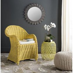 Callista Wicker Club Chair in Yellow - Safavieh SEA7001A