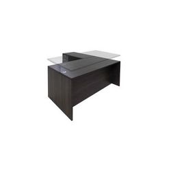 Charcoal Adjustable Height Rectangular Front L-Shaped Desk