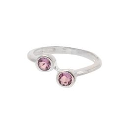 Duality,'Faceted Amethyst Band Ring Crafted in India'