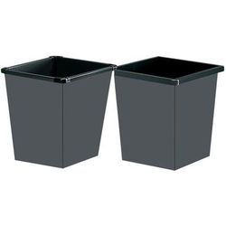 Corbeille De Bureau Carrée Métal Noire 27l - Vepabins