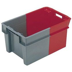 bac gerbable emboitable 50l bicolore gris/r ouge