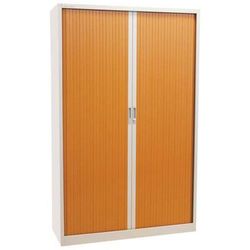 armoire à rideaux manutan 195x120x45 cm alu/merisier