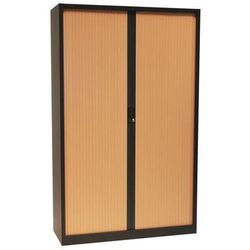 armoire à rideaux manutan 195x120x45 cm anthra/hêtre
