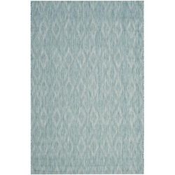 "Courtyard Collection 4' X 5'-7" Rug in Aqua And Aqua - Safavieh CY8522-37122-4"