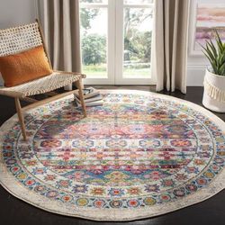 Madison Collection 5' X 5' Round Rug in Navy And Silver - Safavieh MAD604G-5R