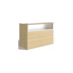 60"W Custom Reception Desk with Frosted Glass Window