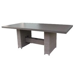 Florence Rectangular Outdoor Patio Dining Table in Grey Stone - TK Classics Florence-Dtrec-Dining-Table