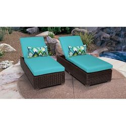 Venice Chaise Set of 2 Outdoor Wicker Patio Furniture in Aruba - TK Classics Venice-2X-Aruba