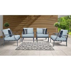 Lexington 4 Piece Outdoor Aluminum Patio Furniture Set 04g in Spa - TK Classics Lexington-04G-Spa