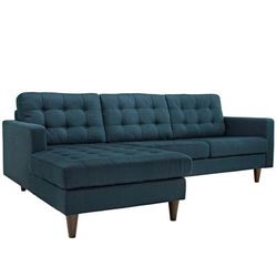 Empress Left-Facing Upholstered Fabric Sectional Sofa - East End Imports EEI-1666-AZU