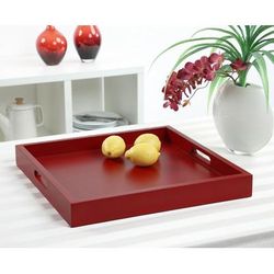 Palm Beach Tray in Red Finish - Convenience Concepts 139900R