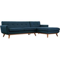 Engage Right-Facing Upholstered Fabric Sectional Sofa - East End Imports EEI-2119-AZU-SET