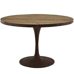 "Drive 48" Round Wood Top Dining Table - East End Imports EEI-2004-BRN-SET"