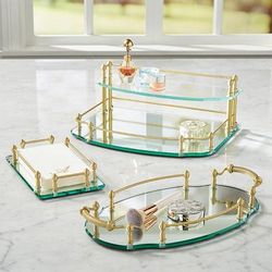 Personalized Vanity Trays - Chrome, Oval Vanity Tray in Chrome - Frontgate Resort Collection™