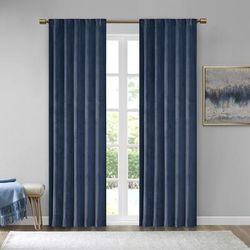 "510 Design Colt 84" Panel Room Darkening Poly Velvet Rod Pocket/Back Tab Window Panel Pair - Olliix 5DS40-0161"