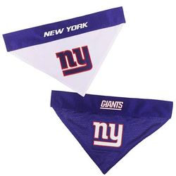 Pets First NFL NFC Reversible Bandana For Dogs, Small/Medium, New York Giants