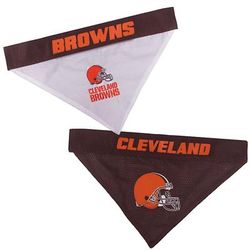 Pets First NFL AFC Reversible Bandana For Dogs, Large/X-Large, Cleveland Browns