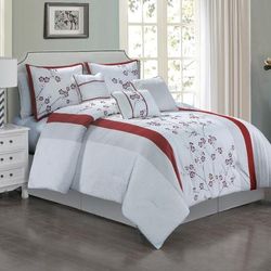 Koto 7 Piece Comforter Set Queen Size - Elight Home 21581Q