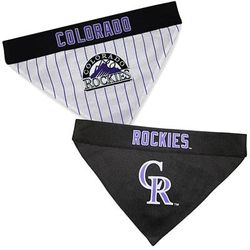 MLB National League Reversible Bandana for Dogs, Large/X-Large, Colorado Rockies, Multi-Color