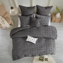 Urban Habitat Twin/Twin XL Cotton Jacquard Comforter Set in Charcoal - Olliix UH10-2255