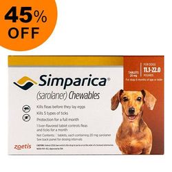 Simparica For Dogs 11.1-22 Lbs (Brown) 3 Pack - Get 45% Off Today