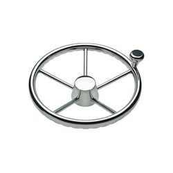 Schmitt & Ongaro Marine 170 13.5" Stainless 5-Spoke Destroyer Wheel w/ Stainless Cap and FingerGrip Rim - Fits 3/4" Tapered Shaft Helm 1731321FGK