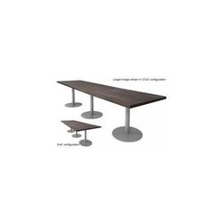 9' x 4' / 12' x 3' Solid Wood Conference Table with Disc Bases