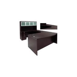 Mocha Conference U-Shaped Workstation w/Hutch & Curved Bridge