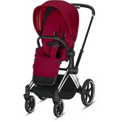 Cybex ePriam Electronic Assist Stroller - Chrome/Black/True Red