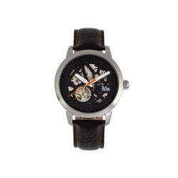 Reign Rudolf Automatic Skeleton Leather-Band Watch Silver/Orange One Size REIRN5902