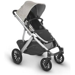 UPPAbaby Vista V2 Single-to-Double Stroller - Sierra (Dune Knit/Silver/Black Leather)
