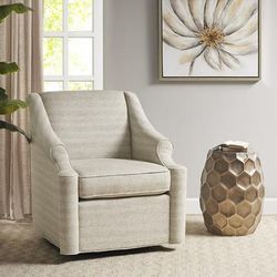 Madison Park Justin Swivel Glider Chair in Tan - Olliix MP103-0937