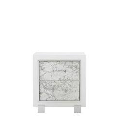 Nightstand in White - Global Furniture USA SANTORINI-METALLIC WHITE-NS
