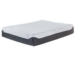 Signature Design 12 Inch Chime Elite Twin Mattress in White/Blue - Ashley Furniture M67411