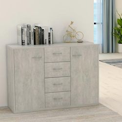 vidaXL Credenza Grigio Cemento 88x30x65 cm in Truciolato