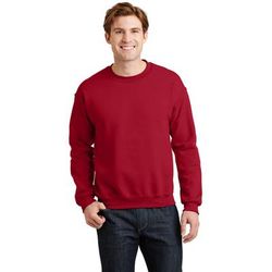 Gildan G180 Adult Heavy Blend 8 oz. 50/50 Fleece Crew T-Shirt in Cherry Red size Small | Cotton Polyester 18000, G18000