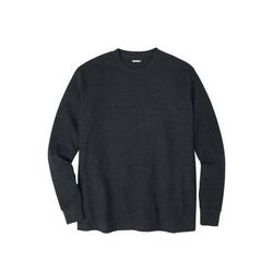 Men’s Big & Tall Waffle-knit Thermal Crewneck Tee by KingSize in Heather Charcoal (Size 3XL) Long Underwear Top