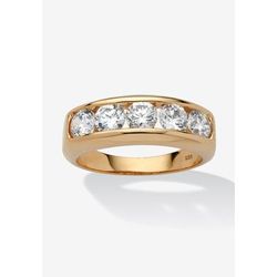 Men's Big & Tall Men's 2.50 TCW CZ Wedding Band in Gold-Plated Sterling Silver by PalmBeach Jewelry in Gold (Size 13)