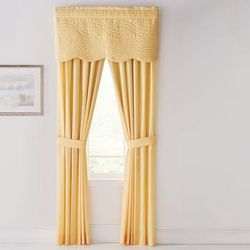 Florence Panel Set with Tiebacks by BrylaneHome in Dandelion Yellow Curtain