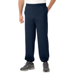 Men’s Big & Tall Fleece Elastic Cuff Sweatpants by KingSize in Navy (Size XL)