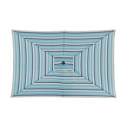6' x 10' Oversized Rectangular Umbrella by BrylaneHome in Poppy Stripe 6.5' x 10' Heavy Duty Fade-Resistant w/ Easy-Turn Crank
