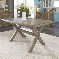 Mountain Lodge Rectangular Trestle Dining Table by Homestyles in Multi Gray