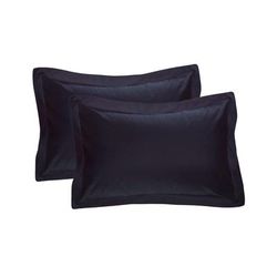 Fresh Ideas Poplin Tailored 2-Pack Black Pillow Sham by Levinsohn Textiles in Navy (Size STANDARD)