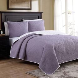 Marseille Quilt Set by American Home Fashion in Lilac (Size FL/QUE)